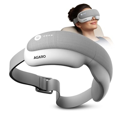 AGARO Elite Eye Massager with Air Compression, Rechargeable, Heat & Vibration | Bluetooth Music | Foldable Design | 5 Relaxation Modes | Adjustable Headband | Ideal for Screen Fatigue & Daily Eye Relaxation  Amazon.in: Health & Personal Care
