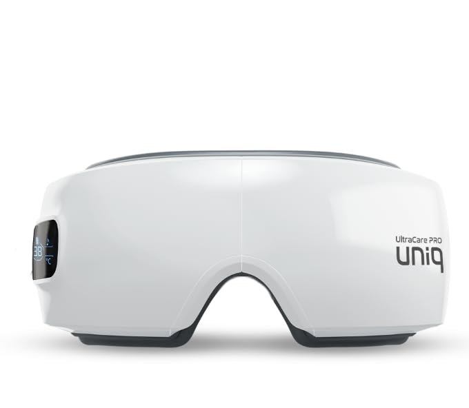 UltraCare PRO UNIQ Eye Massager - 1 Year Warranty - Heat Compression - Air Pressure - Vibration Massage - Bluetooth Speakers - Rechargeable - Eye Relaxation - Improve Sleep - Foldable & Portable  Amazon.in: Health & Personal Care