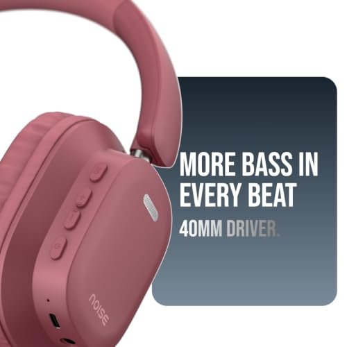 Noise Newly Launched Airwave Max 2 Wireless On-Ear Headphones with 50H Playtime, 40mm Drivers - Deep Bass, 3 Preset EQ Modes, 40m/s Low Latency, Dual Pairing,BT V5.3 (Burgundy) Amazon.in: Electronics - Image 3