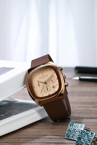 Daniel Hechter Paris Bercy Collection Modern Multi Functional Watch for Men with Square Dial and Silicon Band-DHM1001 (Beige) Amazon.in: Fashion - Image 3