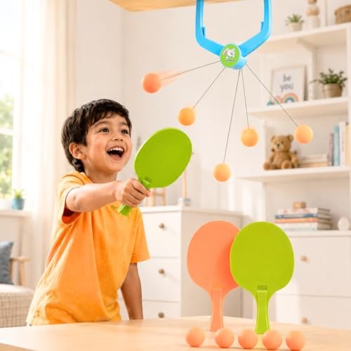 Storio Hanging Table Tennis Trainer, Door Mounted Ping Pong Training Set with 2 Rackets and 5 Balls, Indoor Reflex Training Toy for Boys and Girls Age 5-14 Years  Amazon.in: Toys & Games