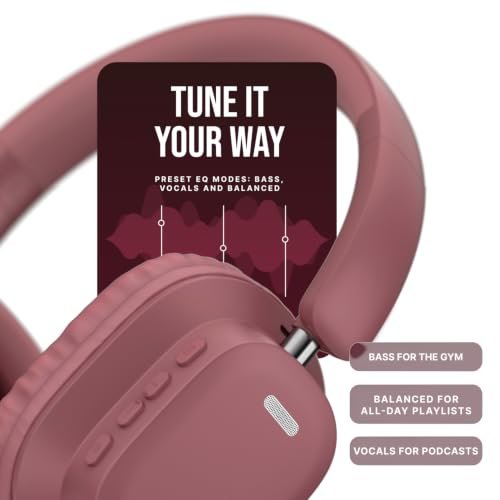 Noise Newly Launched Airwave Max 2 Wireless On-Ear Headphones with 50H Playtime, 40mm Drivers - Deep Bass, 3 Preset EQ Modes, 40m/s Low Latency, Dual Pairing,BT V5.3 (Burgundy) Amazon.in: Electronics - Image 5