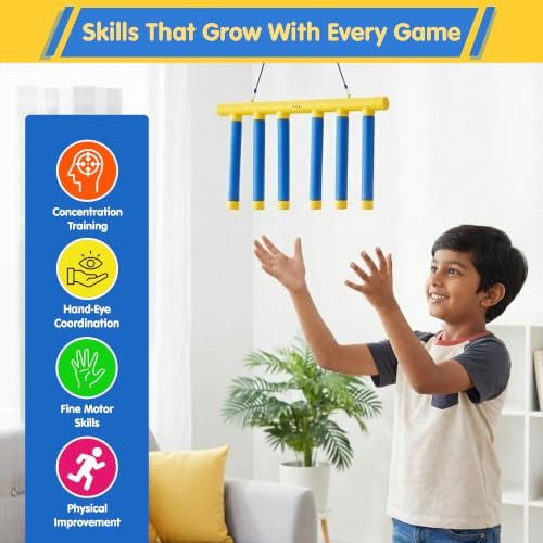 Buy Kidology Reflex Drop Sticks Challenge Game for Kids | Hand-Eye Coordination & Reaction Training Game | 3 Adjustable Speed Modes | Active Indoor & Outdoor Family Party Game for Boys & Girls Online at Low Prices in India - Amazon.in - Image 7