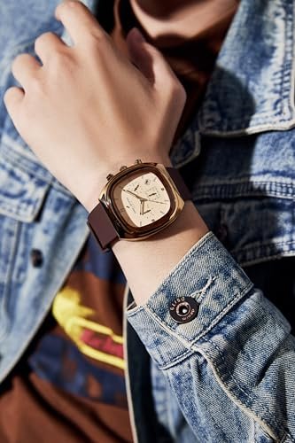 Daniel Hechter Paris Bercy Collection Modern Multi Functional Watch for Men with Square Dial and Silicon Band-DHM1001 (Beige) Amazon.in: Fashion - Image 2