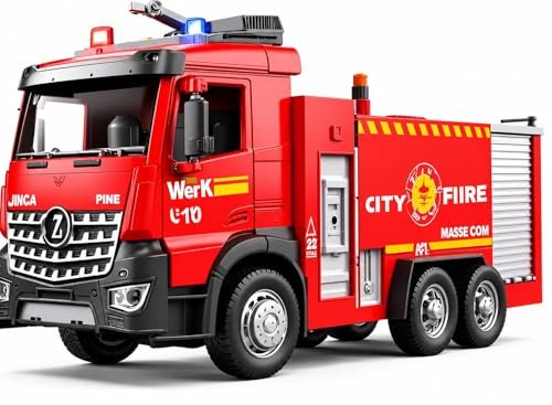 MANAKI ENTERPRISE Friction Powered Fire Truck Toy for Kids | 116 City Rescue Vehicle, Lights, Sounds & Real Water Spray, Diecast Fire Engine, Boys & Girls Age 3+, Fire Water Spray : Amazon.in: Toys & Games