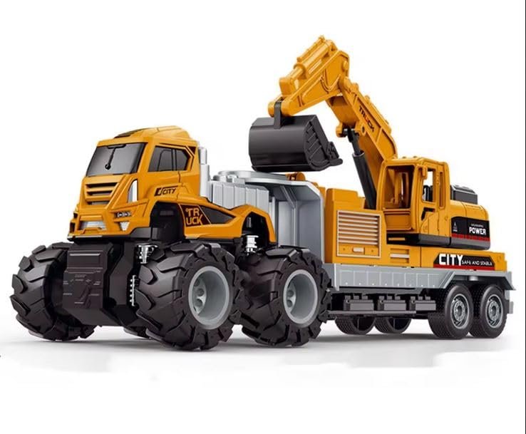 MANAKI ENTERPRISE Toy 143 Scale Diecast Toys Set 4x4 Vehicle Pull Back Toy Alloy Model Engineering Trailer Diecast Toys Truck for Kid (Engineering Trailer) : Amazon.in: Toys & Games
