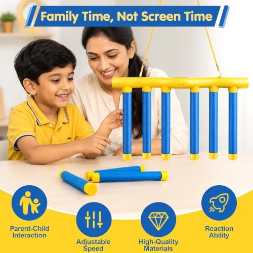 Buy Kidology Reflex Drop Sticks Challenge Game for Kids | Hand-Eye Coordination & Reaction Training Game | 3 Adjustable Speed Modes | Active Indoor & Outdoor Family Party Game for Boys & Girls Online at Low Prices in India - Amazon.in - Image 5